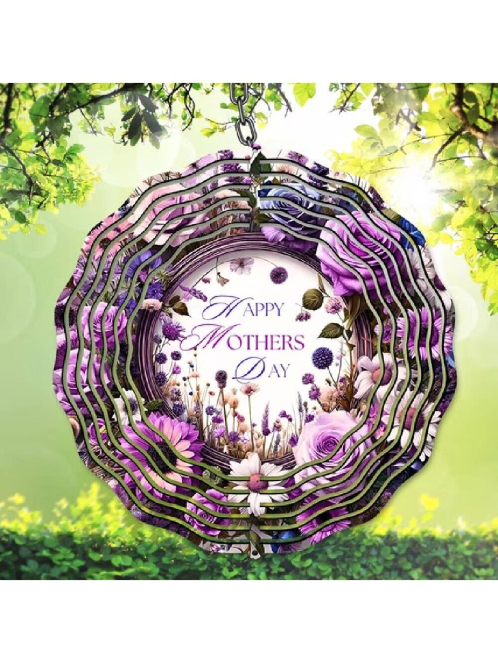 Mother's Day Floral Wind Spinner 10 Inch, Garden Gift for Mom